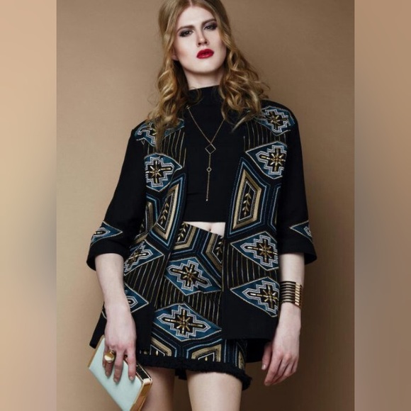 H&M Uniquely Embellished Tribal Embroidered Blazer - Picture 3 of 16